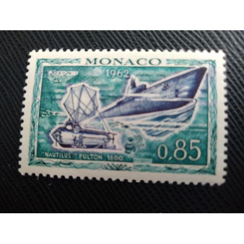 Timbre Monaco Y T 596 Sous-Marin Nautilus De Fulton (1800) Sous-Marin Moderne 1962 (070509 )