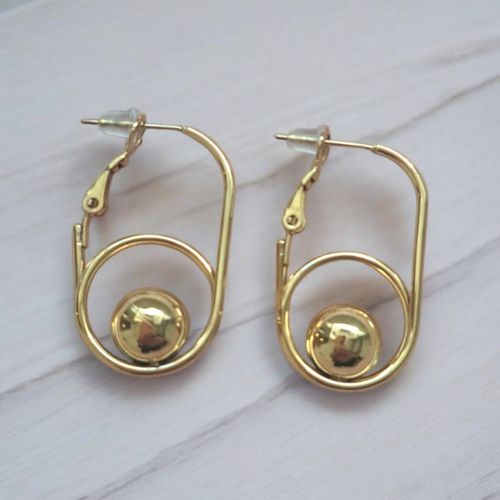 Boucles D Oreilles En Acier Inoxydable Dorees