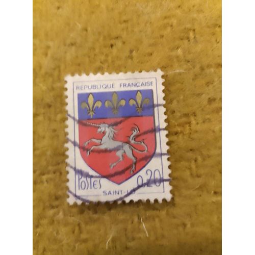 Timbre Oblitéré République Française 0,20 Saint Lo Coloré.