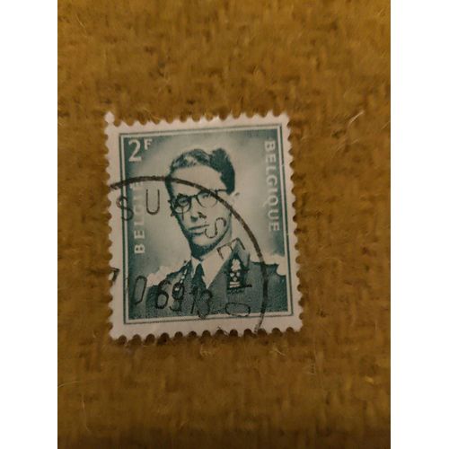Timbre Oblitéré Belgie 2f Belgique Gris Roi Baudouin.