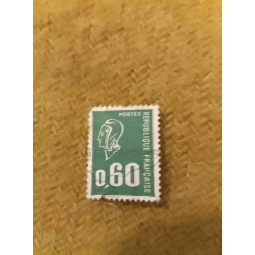 Timbre Oblitéré République Française 0,60 Marianne Vert.
