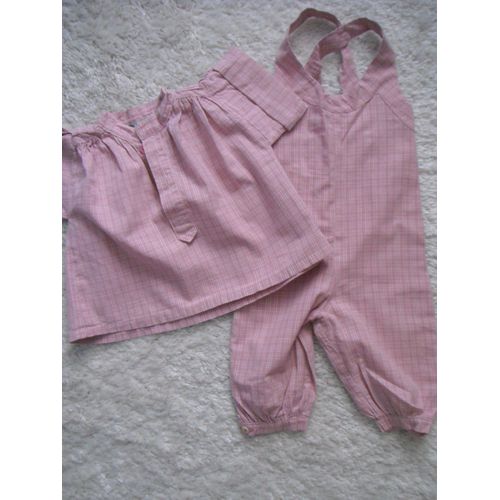 Ensemble Bébé Fille Salopette &#43 Haut Assorti Taille 6 Mois
