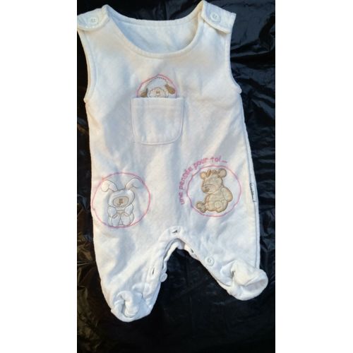 Salopette Bébé Fille Blanche &amp Rose Taille 0 Mois Naissance 50 Cm