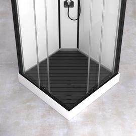Caillebotis en Bois Composite Gris pour Cabine carrée - Dimensions 78,2 x 78,2 cm