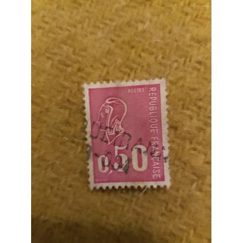 Timbre Oblitéré République Française 0,50 Marianne Rouge.