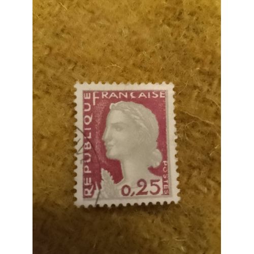 Timbre Oblitéré République Française 0,25 Marianne Rouge.