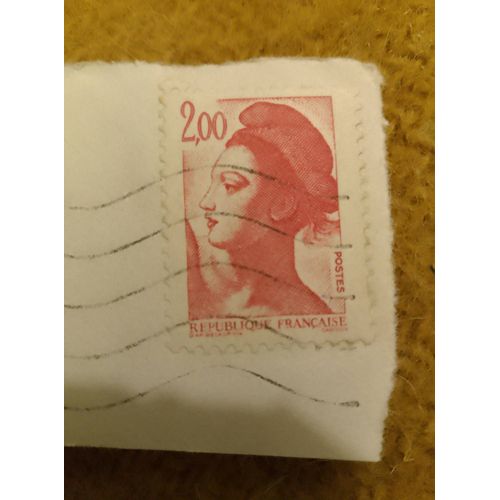 Timbre Oblitéré République Française 2,00 Marianne Liberté Rouge.