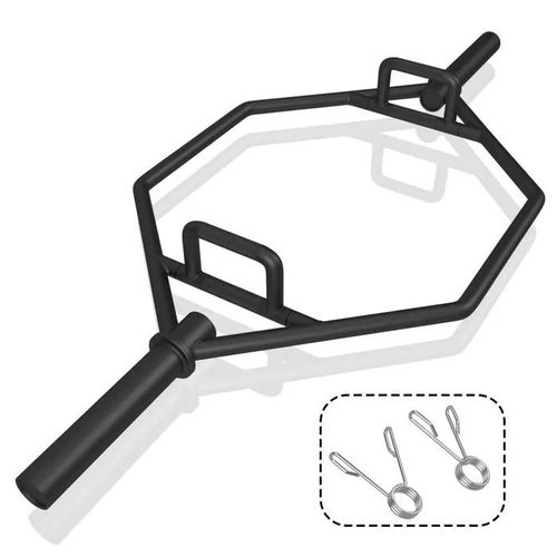 Costway Barre De Piège Olympique Hexagonale Haltérophilie Charge 363kg, Manchons 25 Cm, Poignées Texturées, Ressorts À Clip, Noir