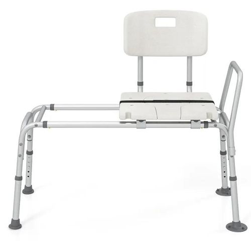 Costway Tabouret De Douche Avec Siège Coulissant, Hauteur Réglable Sur 9 Niveaux, Ceintures De Sécurité, Patins Antidérapants 159kg 