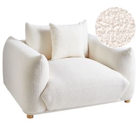 Fauteuil Luvos Bouclé Blanc Cassé