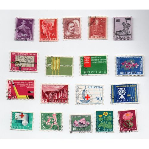 Suisse- Lot De 18 Timbres Oblitérés Divers
