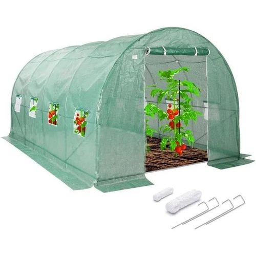 Serre De Jardin Tunnel Avec Fondation En Acier 4x2,5x2 M, 10 M²