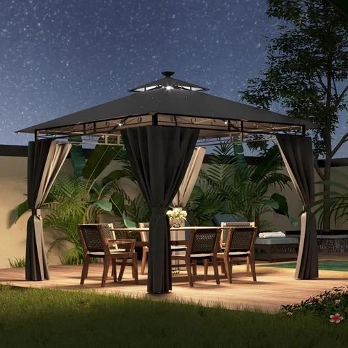 Tonnelle De Jardin 3x3m,Imperméable Deluxe Tonnelle,Tonnelle De Jardin Exterieur