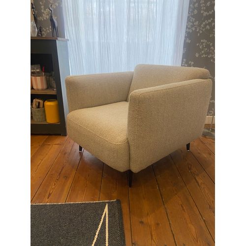 Fauteuil Modena De Chez Boconcept, Tissu Lazio Beige, Structure Laquée Noir Mat