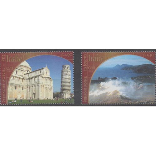 Nations Unies Timbres Italie Patrimoine Mondial De L' Humanité 2002