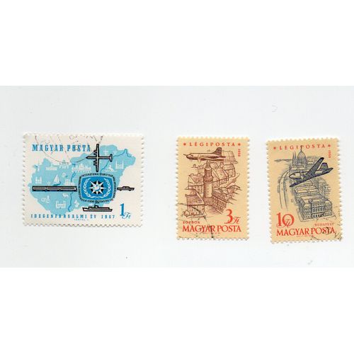 Hongrie- Lot De 3 Timbres Oblitérés- Aviation