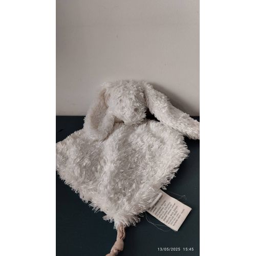 Doudou lapin Cyrillus écru losange pois