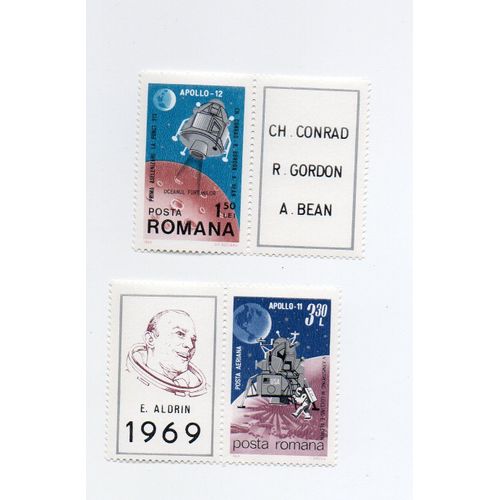 Roumanie- Lot De 2 Timbres Neufs Avec Vignette-Espace