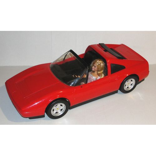 ferrari barbie 328 gts rouge vintage 1986 + poupée barbie mattel