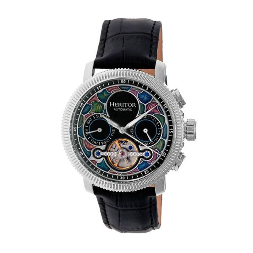 Montre Heritor Automatique Aura - Cuir Noir