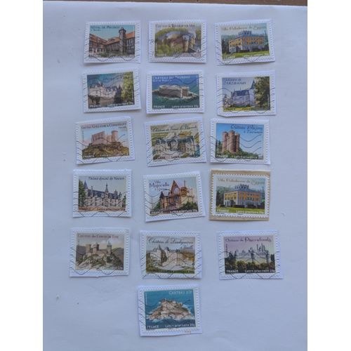 Lot De Timbres Oblitérés Chateaux