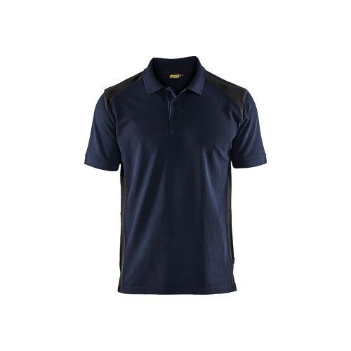 Polo de travail en coton piqué 3324 - Bleu marine foncé et noir - XL BLAKLADER