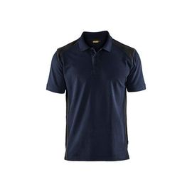 Polo de travail en coton piqué 3324 - Bleu marine foncé et noir - XL BLAKLADER