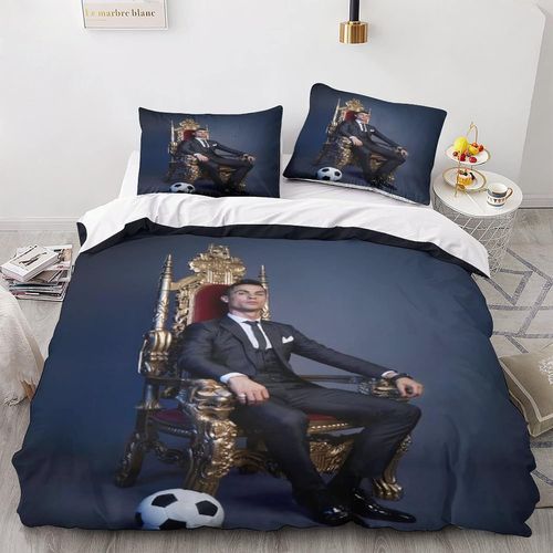 Cristiano Ronaldo Football Goat De Lit Enfant Double£¨Xcm£© Housse De Couette De Couette Avec Taies D'oreiller Assortie -% Microfibre Douce Et Agr¨¦Able
