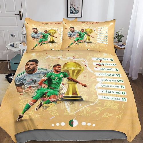 Riyad Mahrez Sets De Housses De Couettes En D Pour Enfants Et Adultes Pi¨¨Ces Football Stars Parure De Lit En Microfibre Douce Avec Taie D'oreiller Ki