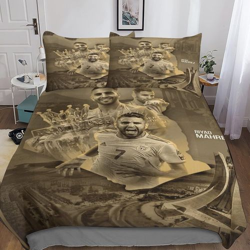 Riyad Mahrez Ensemble De Housses De Couettes En D Pour Enfants Et Adultes Pi¨¨Ces Football Stars Parure De Lit Avec Housse De Couette En Microfibre Ul