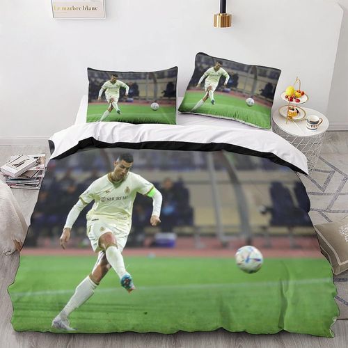 Ronaldo Al Nassr Cr Housse De Couette Pour Enfant - Football Star De Lit Double£¿Xcm£© Avec Fermeture ¿¿Clair - Doux Sets De Housse Couette En Microfibre