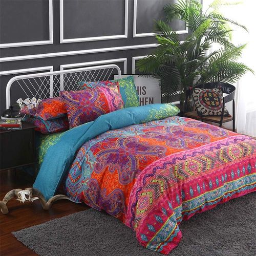 Housse De Couette Parure De Lit,Boheme Exotique Style Ethnique Mandala Microfiber Multicolore Housse De Couette Taies (Boh¨ºme , X Cm)