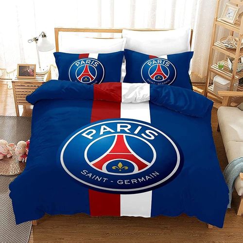 Housse De Couette Xcm Paris Saint German Psg Football Parure De Lit Microfibre Polyester R¨¦Versible Housse De Couette (Xcm+Xcmx), Blanc, Xcm+Xcmx
