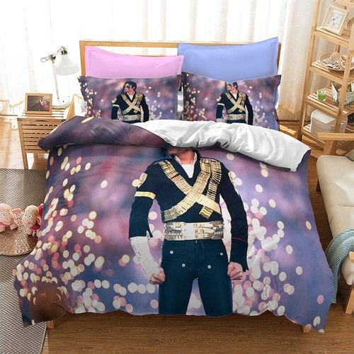 D Imprim¨¦ Parure De Lit Literie ¨¤ Michael Jackson Taille (X Cm) Ensemble Pi¨¨Ces Housse De Couette + Taies D'oreiller Assorties