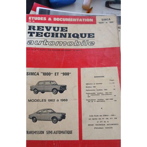 Revue Technique Automobile Simca 1000 Et 900 1962 1968 Et Semi Auto
