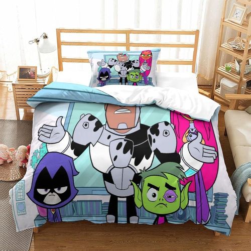 Teen Titans Go! Impression En D Sets De Housse De Avec Fermeture Eclair Couettes Anime Housse De Couette Microfibre £¬Adulte Gar? On Fille Nsemb