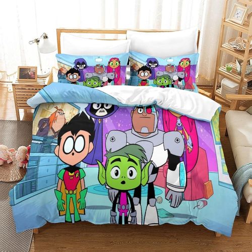 Teen Titans Go! Impression En D Sets De Housse De Avec Fermeture Eclair Couettes Anime Housse De Couette Microfibre £¬Adulte Gar? On Fille Nsemb