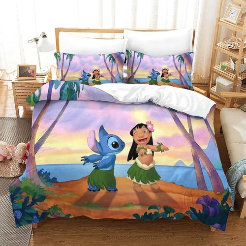 Stitch Impression En D Sets De Housse De Avec Fermeture Eclair Couettes Animation Film And Television Housse De Couette Microfibre £¬Adulte Gar? On Fil