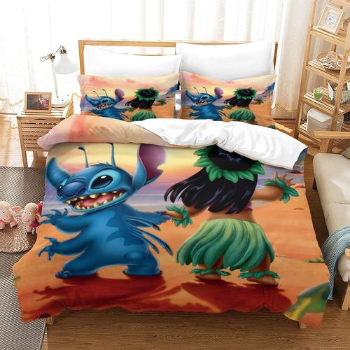 Stitch Impression En D Sets De Housse De Avec Fermeture Eclair Couettes Animation Film And Television Housse De Couette Microfibre £¬Adulte Gar? On Fil