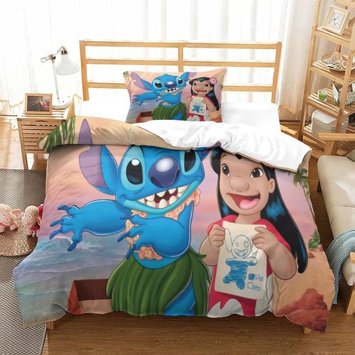Stitch Impression En D Sets De Housse De Avec Fermeture Eclair Couettes Animation Film And Television Housse De Couette Microfibre £¬Adulte Gar? On Fil