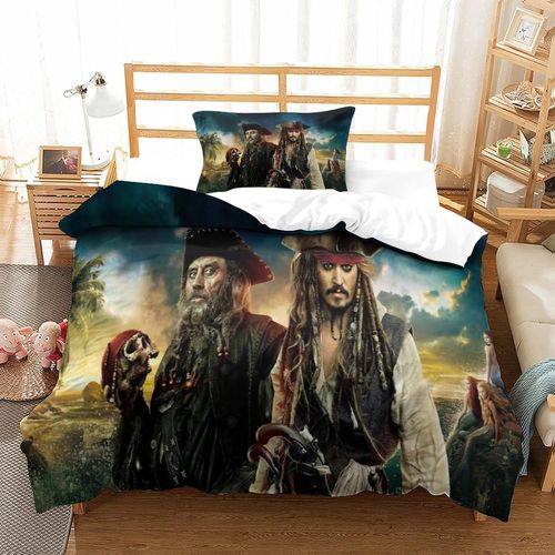 Pirates Of The Caribbean Impression En D Sets De Housse De Avec Fermeture Eclair Couettes Johnny Depp Housse De Couette Microfibre £¬Adulte Gar? On Fil