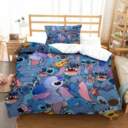 Stitch Impression En D Housse De Couette£¬Couette Microfibre Avec Fermeture Eclair Enfants Adultes£¬Animation Film And Television Ensemble De Housse De