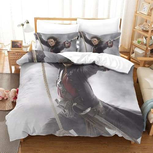Pirates Of The Caribbean Impression En D Sets De Housse De Avec Fermeture Eclair Couettes Johnny Depp Housse De Couette Microfibre £¬Adulte Gar? On Fil