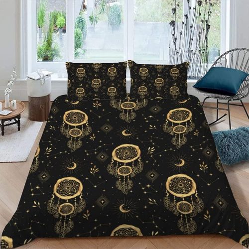 Housse De Couette X Cm Attrape-Rêves Coloré Plume Parure De Lit Adulte Avec Fermeture Eclaire Microfibre Ensemble De Literie + Taies D'oreille