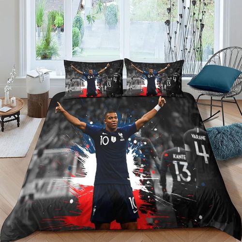 Housse De Couette Mbappé,Star Du Football Housse De Couette Douce Parure De Lit,Microfibre Hypoallergique,Adultes Enfants Literie En Double?Xcm