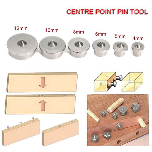 Pointes De Goupille De Bûche De Menuiserie De Positionnement De Meubles De Panneau, Localisateur De Goupille Avec Accessoires De Poinçonnage Central En Bois, 4mm, 5mm, 6mm, 8mm, 10mm, 12mm