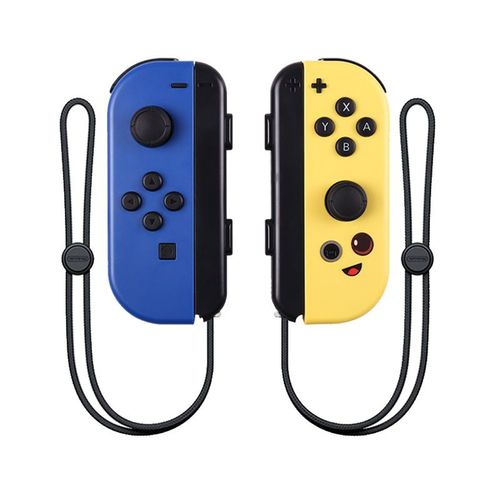 Manette De Jeu Sans Fil Compatible Avec La Manette Joy-Con De La Nintendo Switch (Modèle Forteresse Bleu Et Jaune, Avec Sangle Joy-Pad)