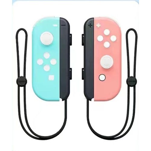Manette De Jeu Sans Fil Compatible Avec La Manette Joy-Con De Nintendo Switch (Modèle Macarons Bleu Et Rose, Avec Bande De Joy-Pad)