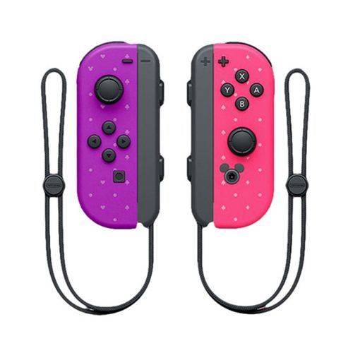 Manette De Jeu Sans Fil Compatible Avec La Manette Joy-Con De Nintendo Switch (Modèle Violet Et Rose Mickey, Avec Dragonne Joy-Pad)