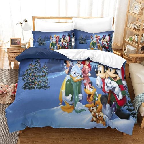 Christmas Parure De Lit Pi¨¨Ces Avec Housse De Couette Et Taies D'oreiller Motif Disney Animation Pour Enfants Adolescents Adultes Single£¨Xcm£©